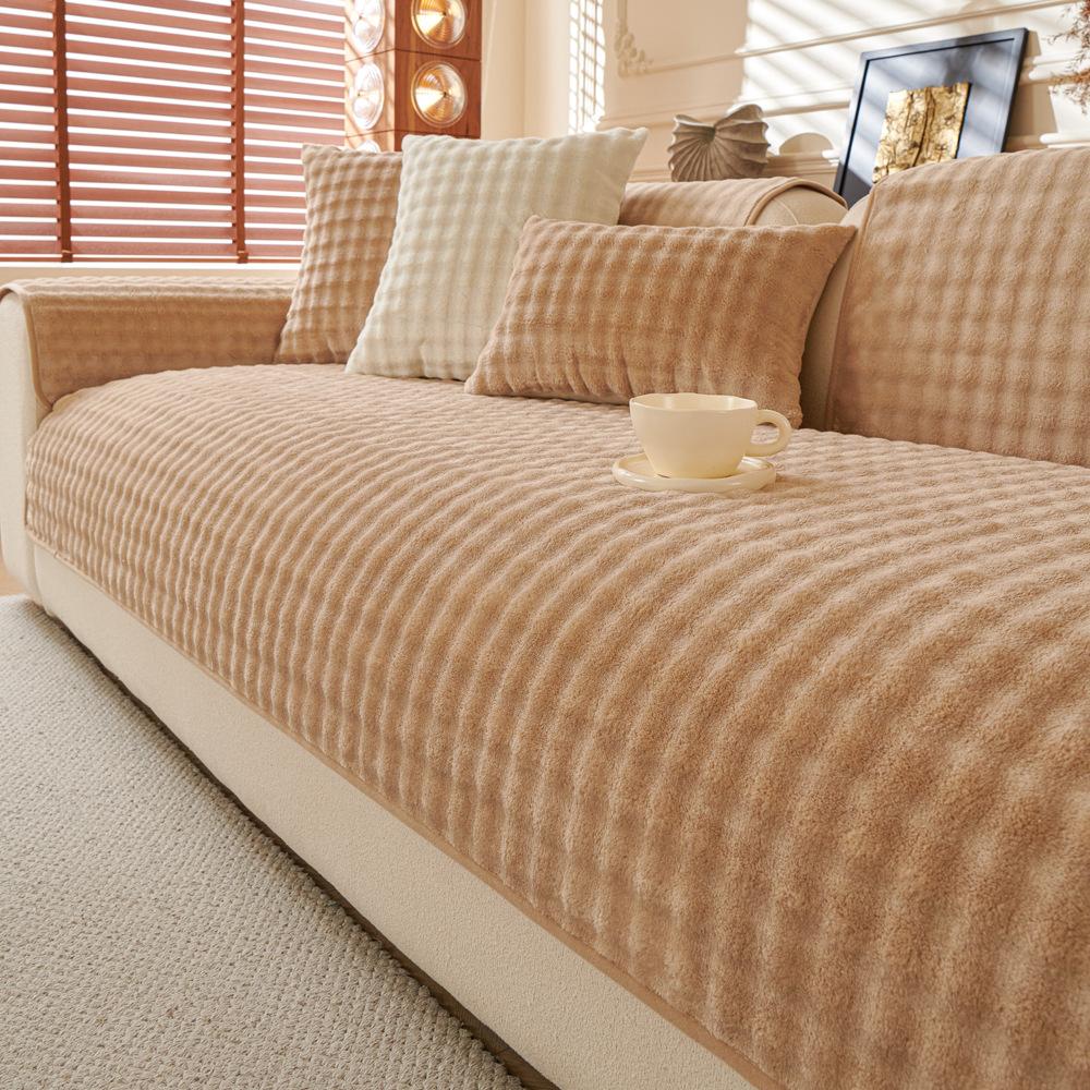 

Flannel Sofa Cushion New Winter Thickened Plush Seat Cushion Stroking Cats Sofa Cover Cover Cloth 70*70cm