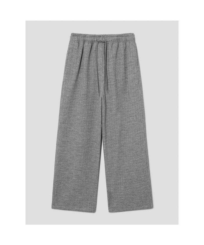 8SECONDS Knit-Like Texture Elastic Waist Pants Gray