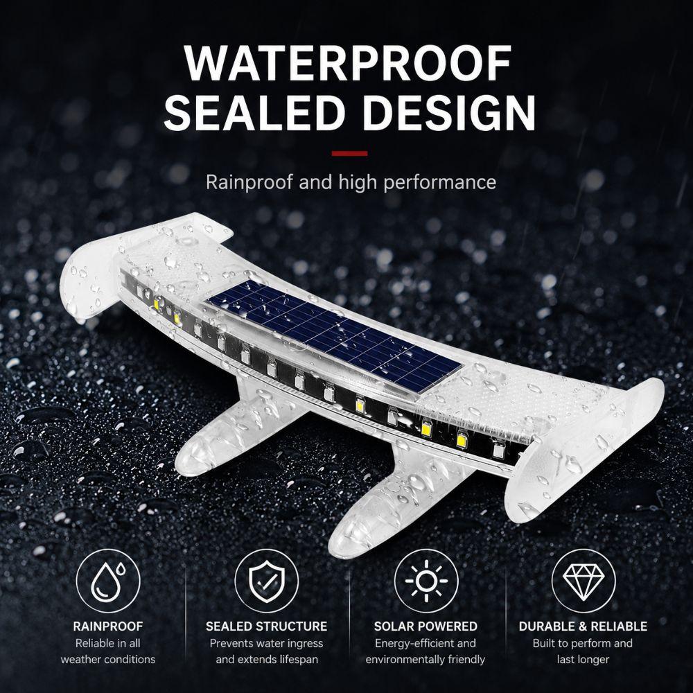 Mini Car Rear Wing Lamp Solar Energy Car Ambient Lighting Trunk Warning Light  Car Exterior Trim