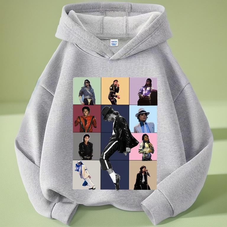 Michajackson Bad Album Print Kids Hoodie, Unisex, Vintage Hip Hop Pullover Hooded Sweatshirt, Casual Streetwear Top