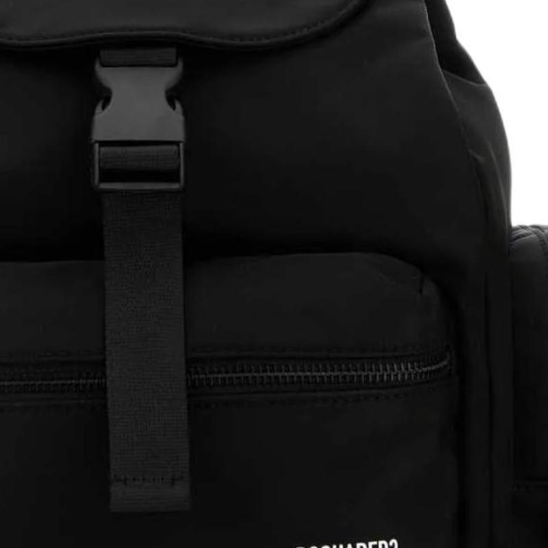 DSQUARED2 Printed Logo Nylon Backpack Women backpacks Black BPW003311708210M063