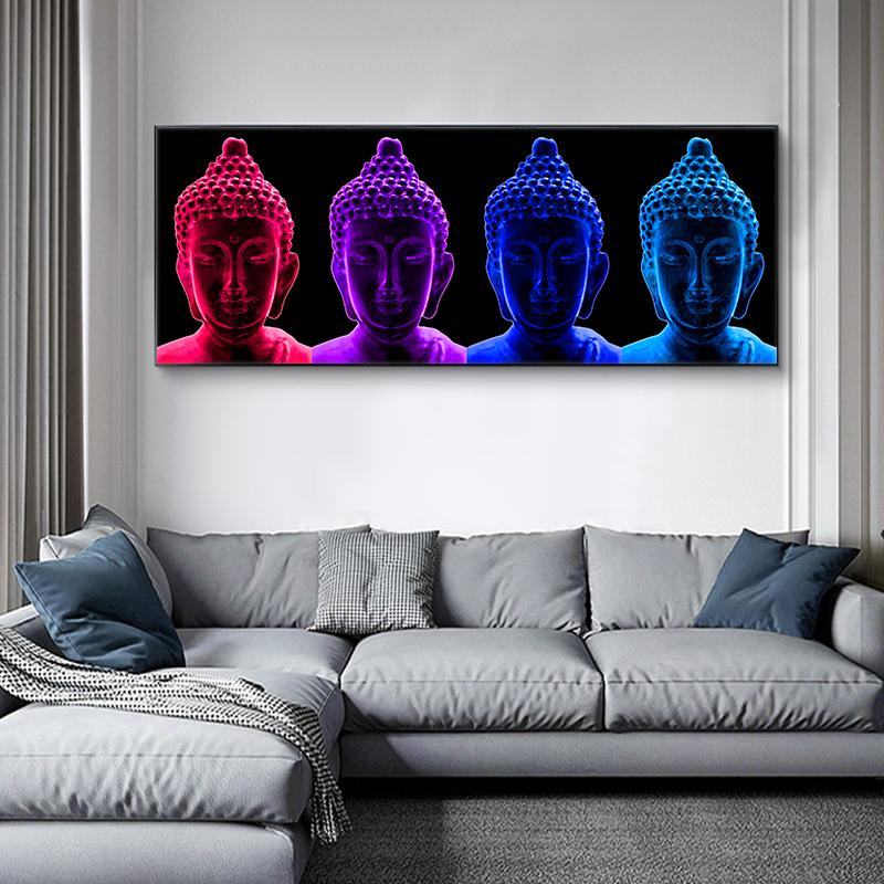 

Современная абстрактная буддийская живопись на холсте, постеры и принты, настенная живопись, красочная картина Будды для декора гостиной 20*40cm