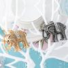 Keychain Pendant 3D Cartoon Elephant Design Sparkling Rhinestones Inlaid Key Chain with Lobster Clasp Key Ring Bags Accessories