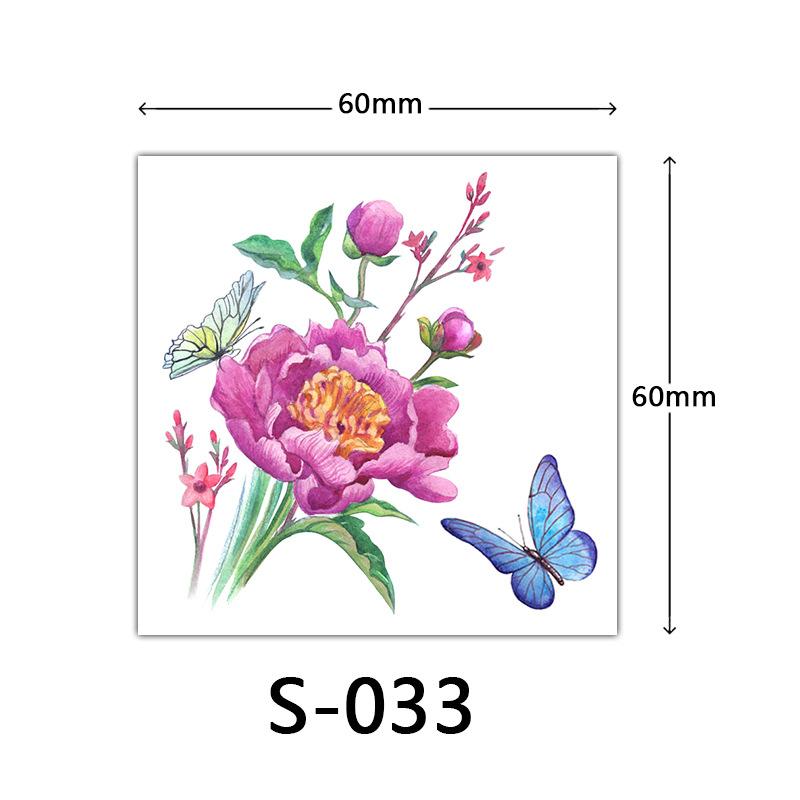 Small Flower Tattoo Sticker Female 3D Color Tattoo Sticker Rose Lotus Butterfly Flower Tattoo