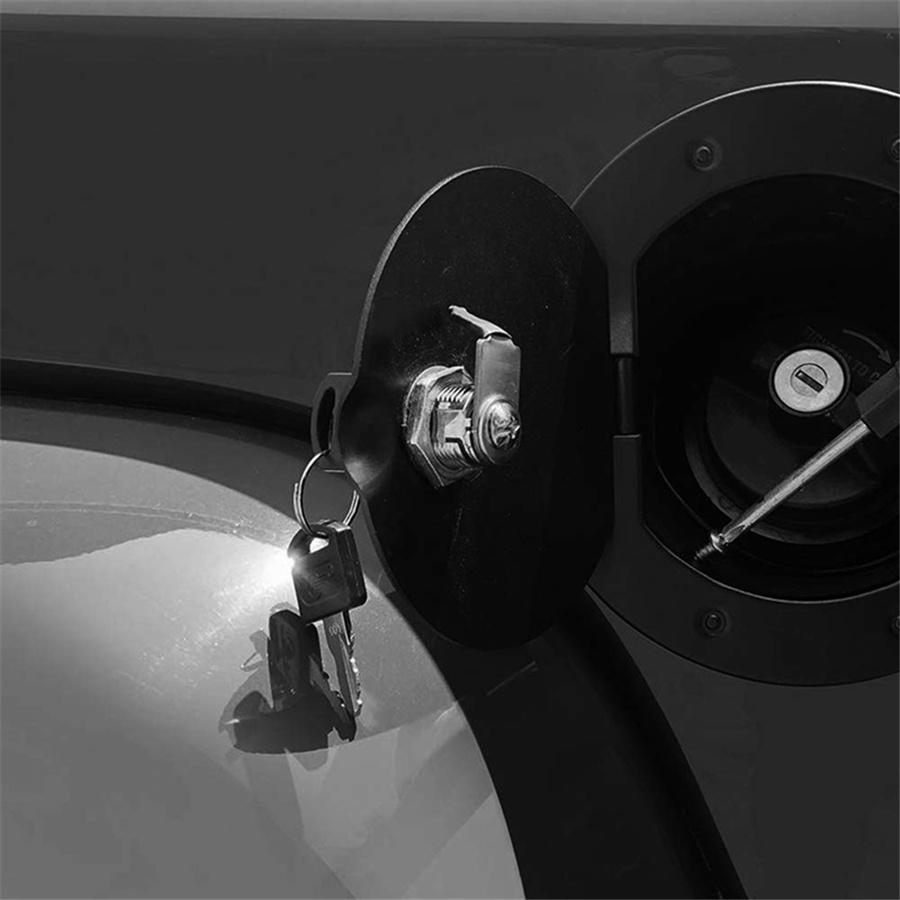 For 07-18 Jeep Wrangler JK Aluminum Gas Tank Cap Locking Fuel Filler Door Cover