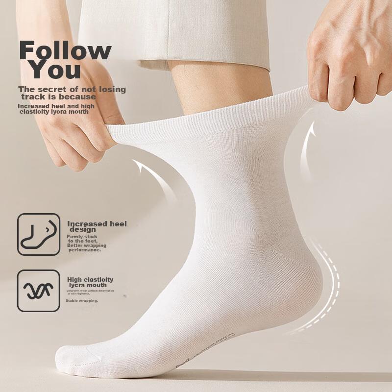 MIIOW Men's Socks, Mid-Calf Length, 100% Pure Cotton, Autumn And Winter, Iron-Printed, And Odor-Resistant, Boxed