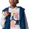 Jordan Logo Letter Print Pattern Crewneck Sweatshirt Kids Sweatshirt White FJ6549-100