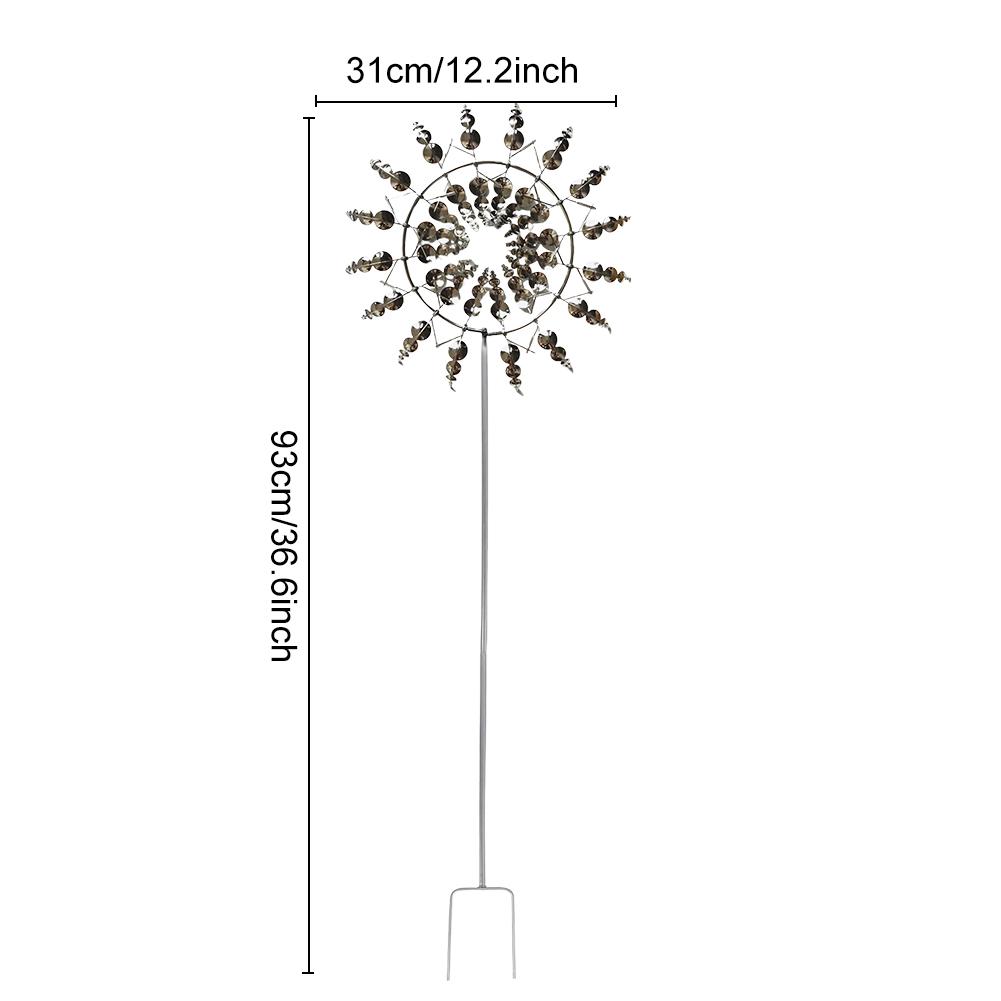 Metal Rotating Windmill 3D Spinner Outdoor Magical Kinetic Windmills Unique Wind Powered Catchers For Garden Courtyard Lawn