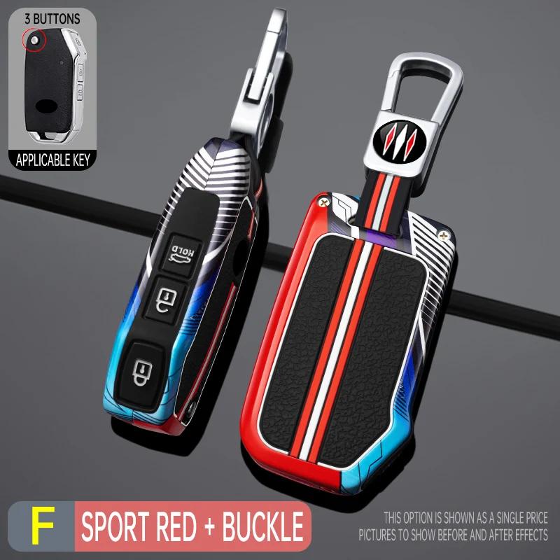 Interior Mouldings Zinc Alloy Silicone Car Key Case Cover Protection Shell For Kia Sportage Ceed Xceed Sports K5 Seltos 2019 202