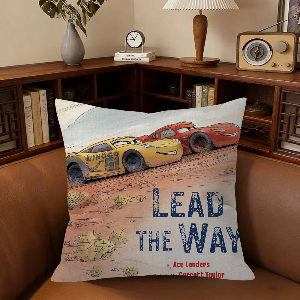 Pillow Cushion Cover Pillowcase Living Room Sofa Home Decor Customized Cartoon Car Lightning mOVIE McQueen