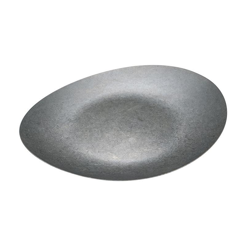 Vintage Industrial Style Metal Dinner Plate Stainless Steel Outdoor Camping Western Food Plates French Restaurant Bone Dish