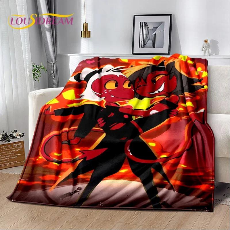 Cartoon H-Helluva Boss Blitzo H-Hazbin Hotel Soft Flannel Blanket for Bed Bedroom Sofa Picnic,Throw Blanket for Outdoors Leisure