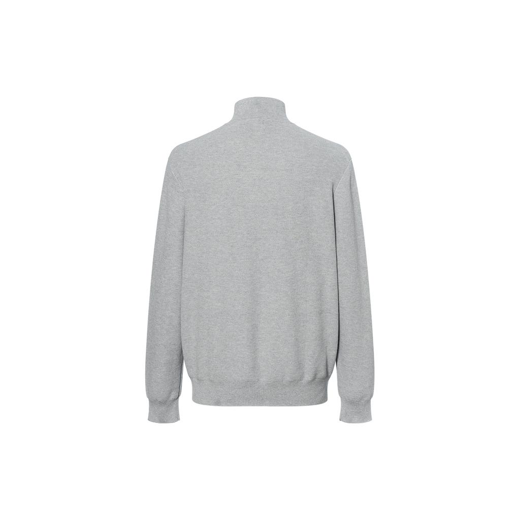 Polo Ralph Lauren Logo Embroidered Half-Zip High Neck Long Sleeve Knit Sweater Men sweater Gray 710932304-002