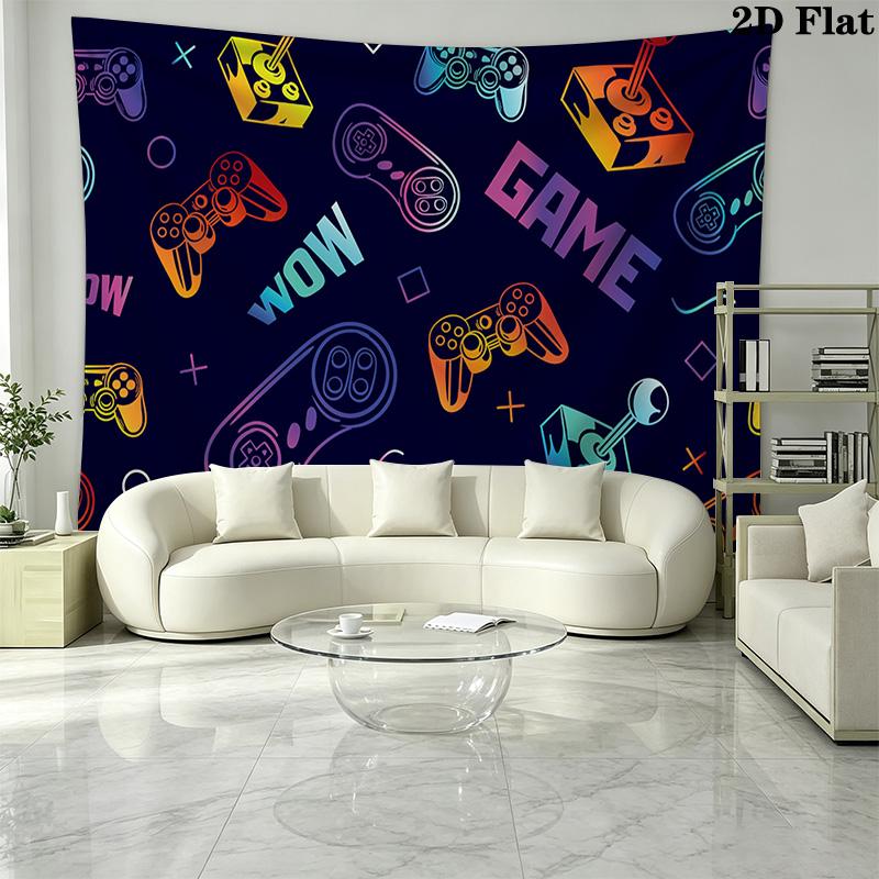 Gamer Wall Tapestry Aesthetic Wall Hanging Printed Fabric Blanket Decorative Tapestries for Bedroom Living Room Home Decor