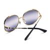 Gucci Metal Square Sunglasses Women sunglasses Gold Black Gray GG0595S