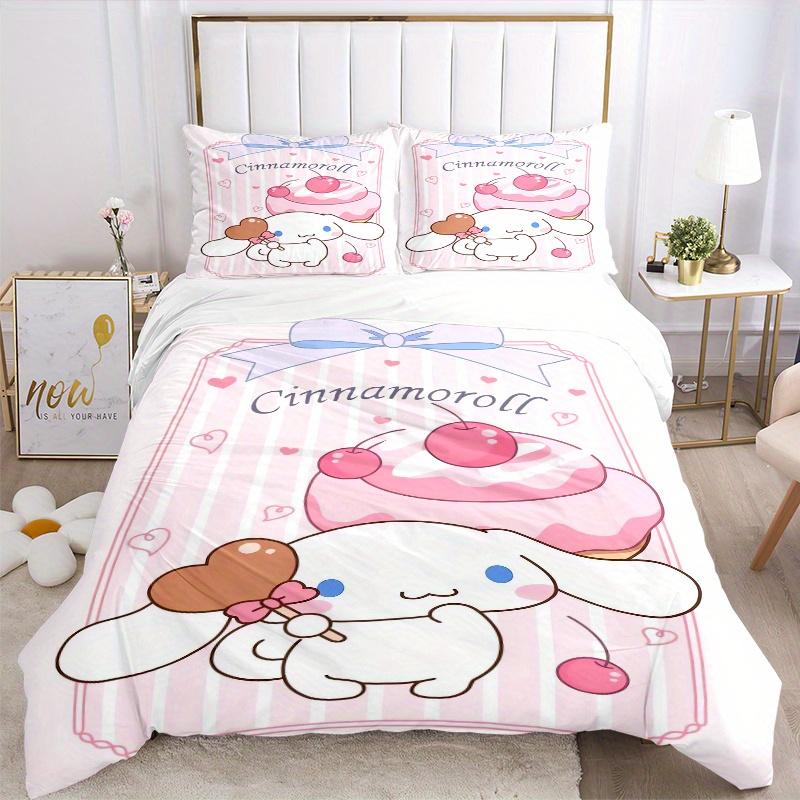 3pcs Sanrio Cherry Cake Cinnamoroll Bedding Set, Including 1 Quilt Cover and 2 Pillow Shams,Soft and Comfortable Home Bedroom.S066