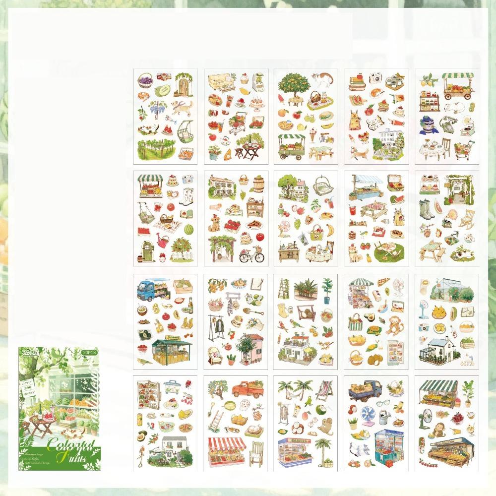 20 Blatt Tagebuchaufkleber Wasserdichter Scrapbook-Aufkleber Niedliches Aufkleberbuch Schreibwaren