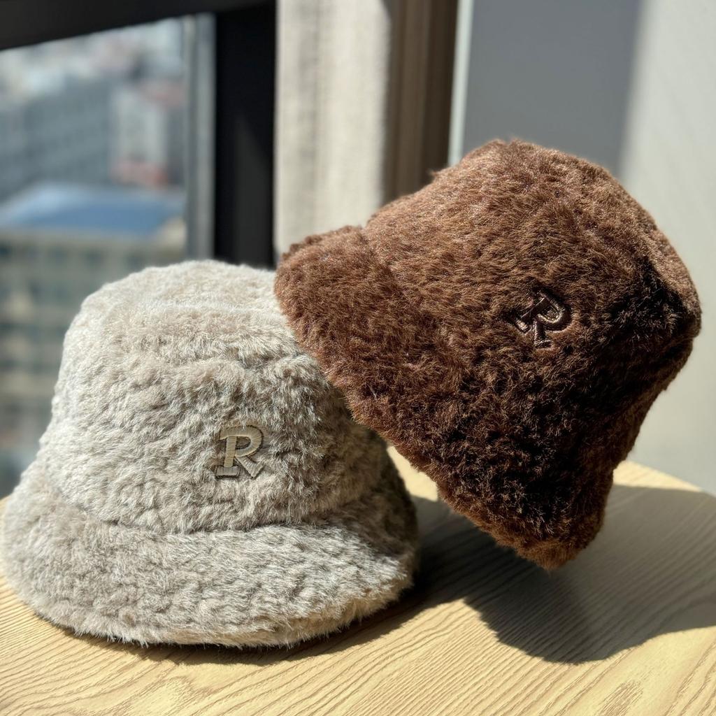 White Plush Hat for Men in Autumn and Winter Imitation Rabbit Fur New Fisherman Hat Men's Korean Style All Match Face Showing Small Cold Hat Basin Hat