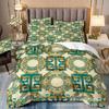 3D Printing Bronzing Retro Pattern Light Luxury Bedding Quilt Cover Three-Piece Set Fba M