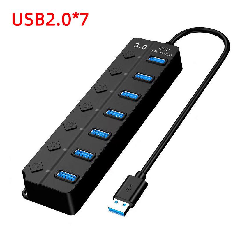 Usb3.0 Hub 4In1 7In1 Usb Splitter .0 Usb Adapter Multi-Port Independent Power Switch Extender 30Cm Cable