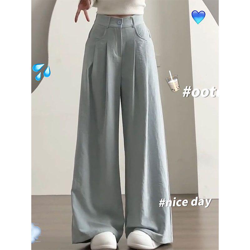 Women's High-Waist Wide-Leg Fashion Trousers - Trendy Casual American Style