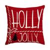 1/4Pcs Red Christmas Pillowcase Snowflake Bow Grid Christmas Tree Single Sided Printed Cushion Cover, Christmas Decorations