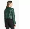 AL KHALID Real Soft Green Lambskin Leather Motorcycle Style Women's Jacket Biker Stylish
