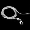 1MM Silver-Plate Snake Chain Necklace Chokers for Women Statement Jewelry Silver Color Elegant Fashion Accessories