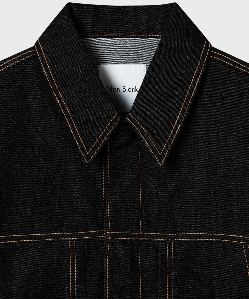 Nonblank Pointed Collar Denim Jacket_Black