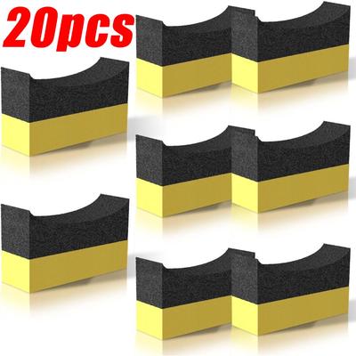 2-20pcs Tire Shine Applicator Pads Car Tire Dressing Applicator Sponges Reusable Cleaning Sponges Car Body Cleaning Tools