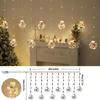 high qualityLED Christmas Curtain Lights with Wishing Ball & Snowman Tree Hanging Decorations - -Powered Indoor/Outdoor Holiday Lights with Push