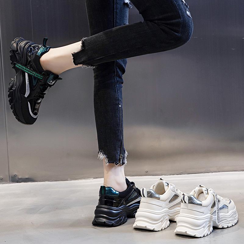 Sneakers Women's Spring 2025 New Casual Shoes Platform Heightening Versatile Women's Shoes Running Shallow Mouth Dad Shoes Women's Tide