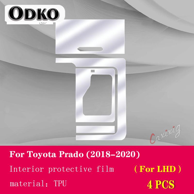 For Toyota Prado 2018-Car Interior Center Console Transparent TPU Protective Film Anti-scratc Repair Film Accessories LHDRHD
