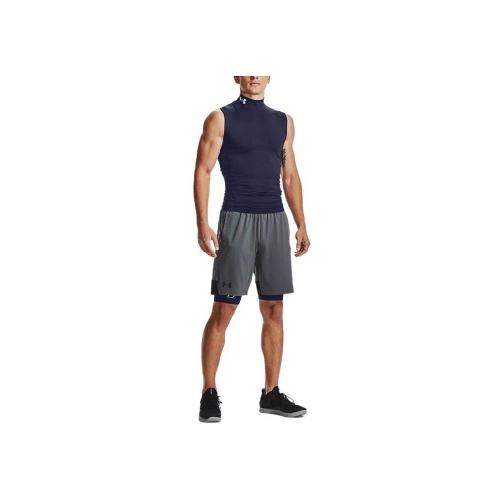 Under Armour HeatGear® Pocket Long Shorts With Letter Print Men Shorts Navy-Blue 1361602-410
