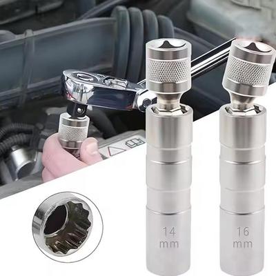 1/2Pcs Universal Magnetic Spark Plug Sleeve Thin-walled Universal Joint 14/16mm Automotive Repair Spark Plug Disassembly Tool