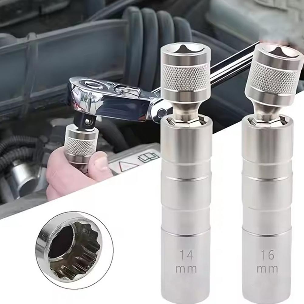 NEW Universal Magnetic Spark Plug Sleeve Thin-walled Universal Joint 14/16mm Automotive Repair Spark Plug Disassembly Tool