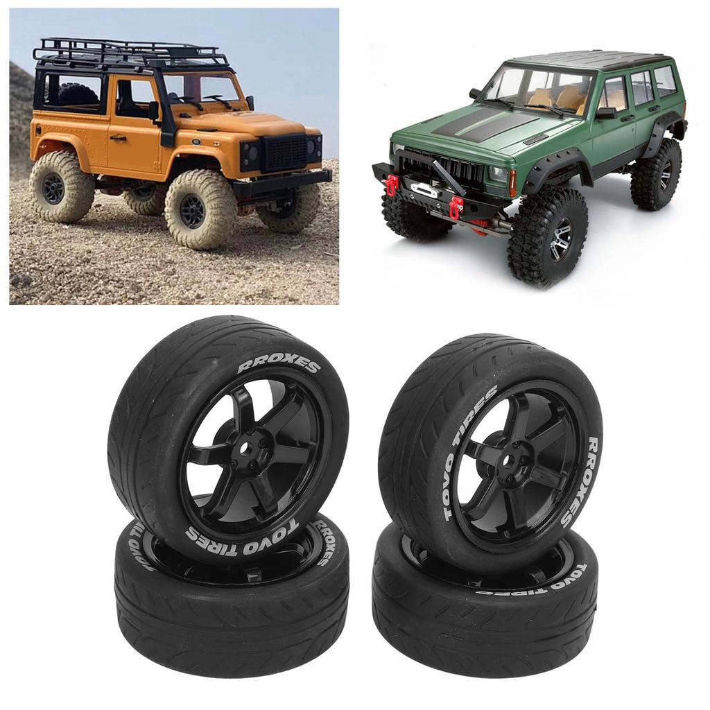 4Pcs 1Celsius10 RC Tires Plastic Rubber Smoothly   Strong Cushioning RC Wheels Replacement for    01  02