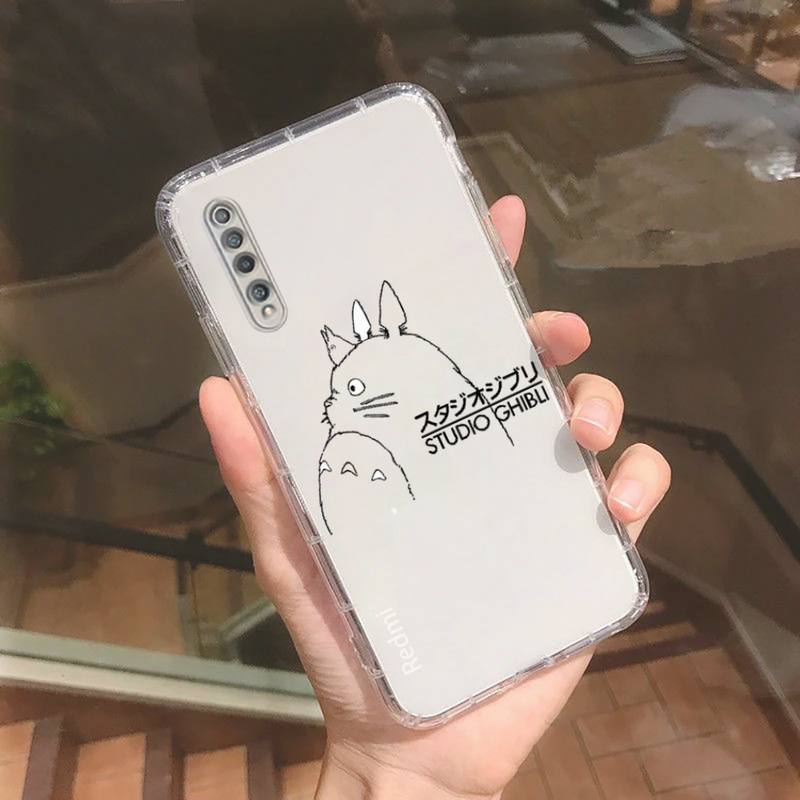 Totoro sprite away anime carino linea Custodia per telefono Trasparente per Xiaomi redmi note x f poco 10 11 9 7 8 3 i t s E pro cover shell