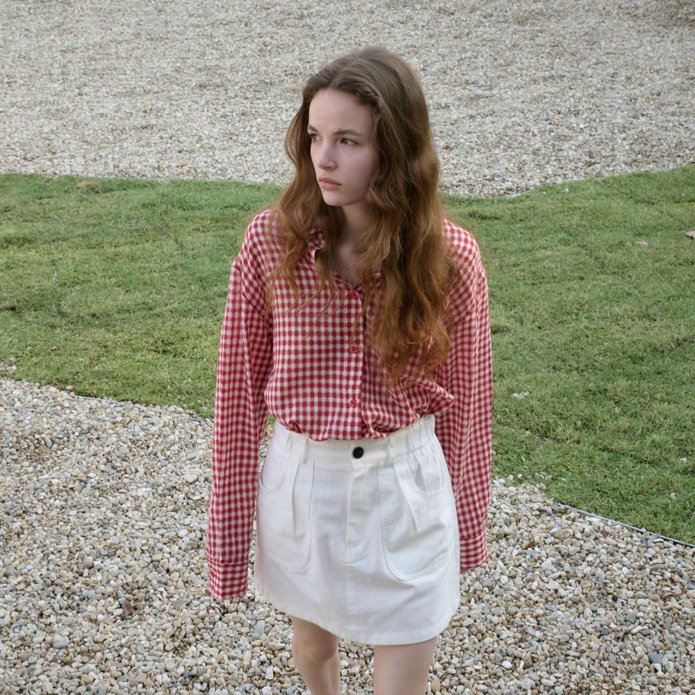 Elssibeui Soft Cotton Mini Skirt_White