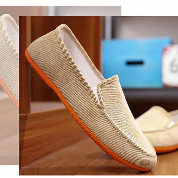 Summer Breathable Men's Shoes Old Beijing Canvas Shoes Men's Korean Version Bean Shoes Casual Shoes Driving Lazy Shoes Men's Cloth Shoes