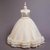 Girls' Summer Sequined Embroidered Mesh Princess Tutu Dress