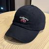 New style pure cotton washed soft-top baseball cap for women, spring and summer street fashion letter print, face-slimming curved brim cap for men