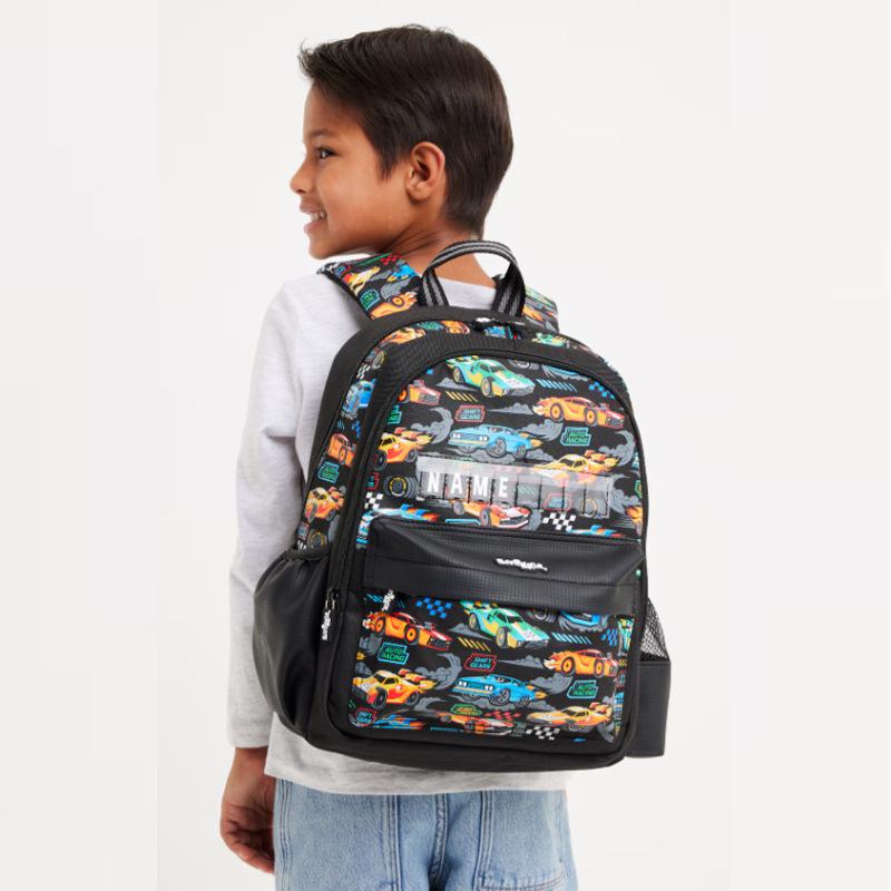 Smiggle Cartoon Backpack for Primary Students with Name Card & Trolley