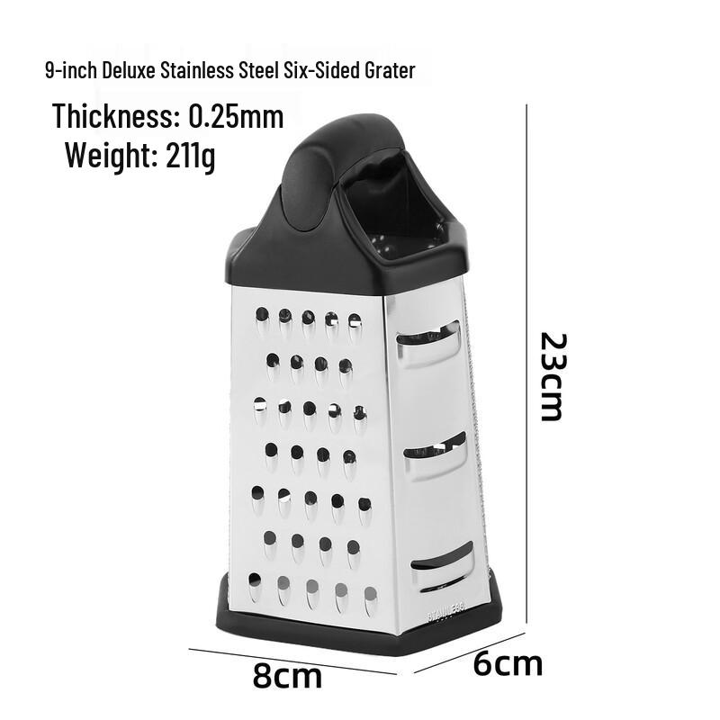 LISM Stainless Steel Multi-Function 6-Sided Grater