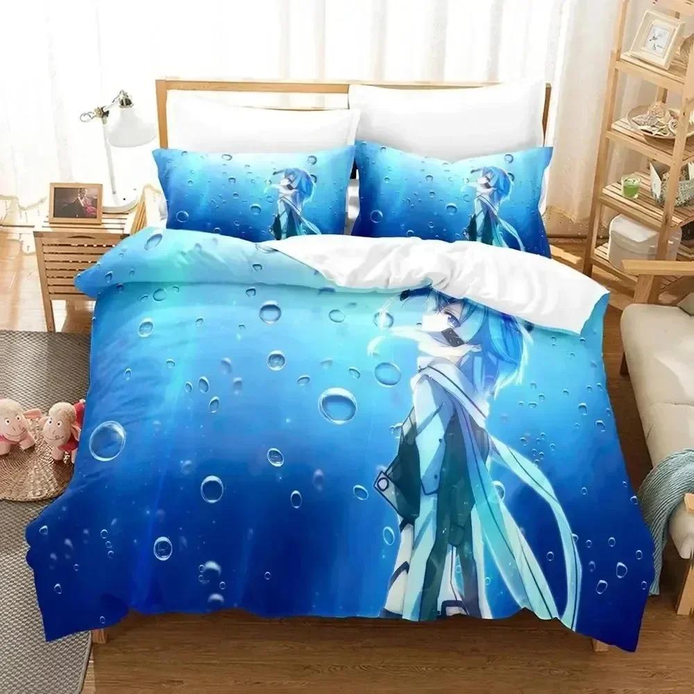 Anime Asada Shino Sword Art Online Printed Bed Set Duvet Cover Pillowcase Bedding Set Bed Linen Sheet Quilt Cover Full King Size