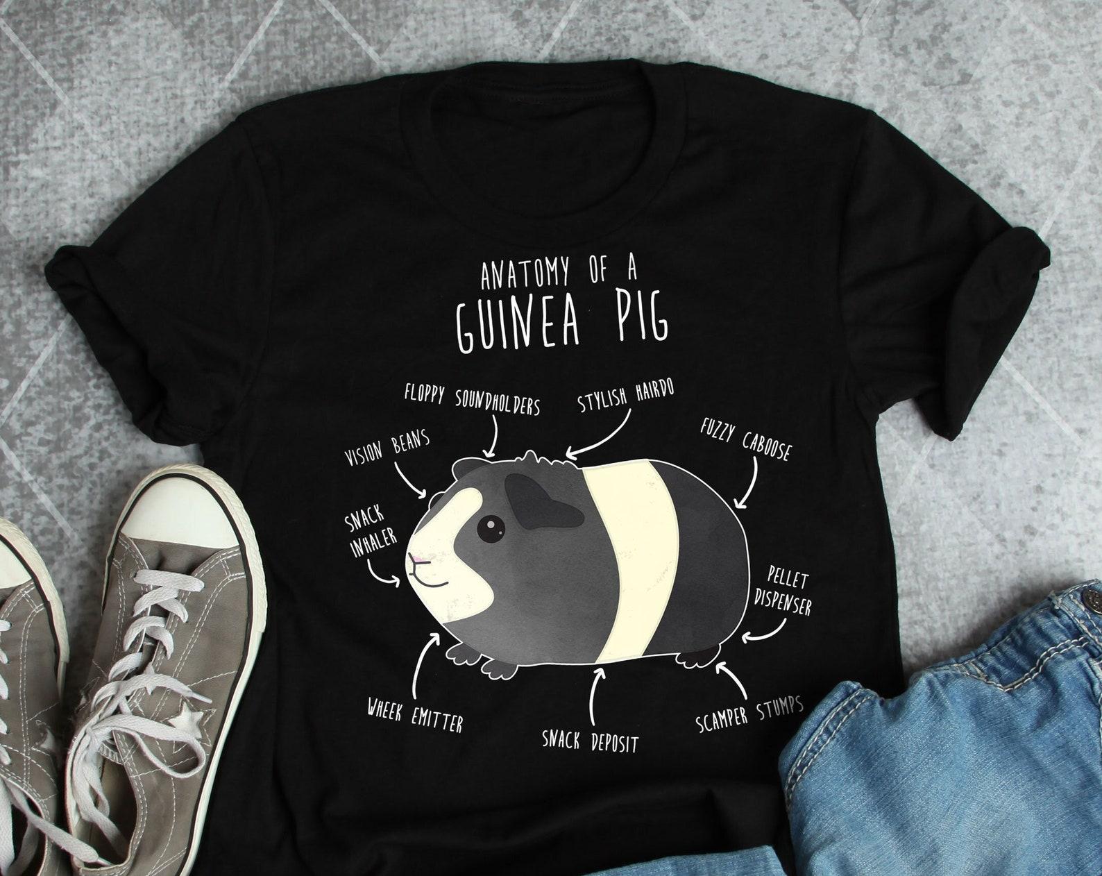 Funny Guinea Pig Shirt,  , Guinea Pig Lover Gift, Cute Dutch Black Cavy T-shirt, Pet Cavies Tshirt Rodent Anatomy Pocket Pet Mom Dad 120