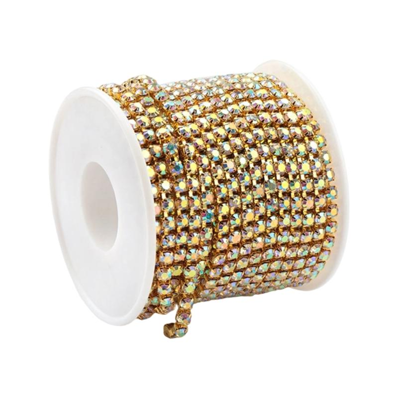 Rhinestones Close Chain Sew On Glass Rhinestones Trim Rhinestones Chain Rhinestones Cup Chain for DIY Craft Decorations