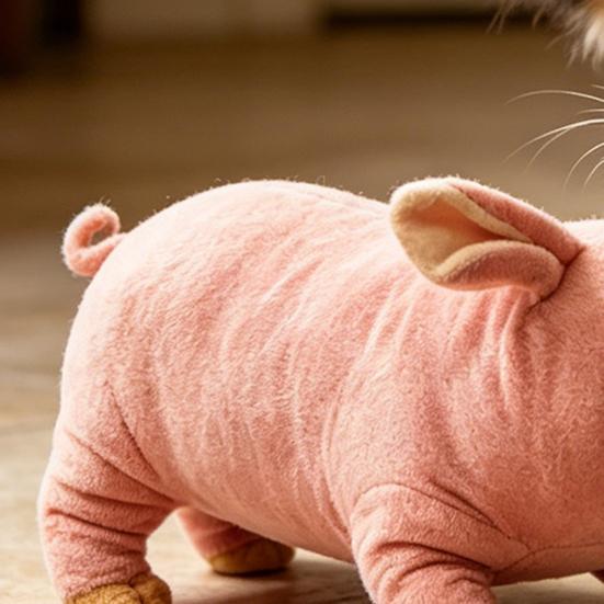 Juguete de Perro Cerdo Relleno Peluche Chirriante Animal Juguete Masticable para Perro Cerdo Rosa Perro Juguete para Acurrucarse para Cachorro Alivio de la Ansiedad por la Dentición