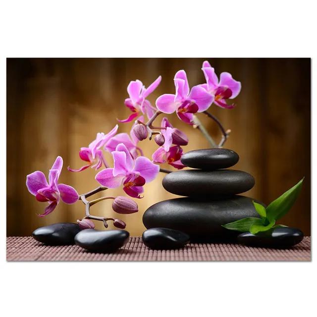 ZEN Poster Stone Bamboo Water Drops Green Leaf Still Life Meditation Wall Art Picture Canvas HD Print Buddha Home Decor Painting