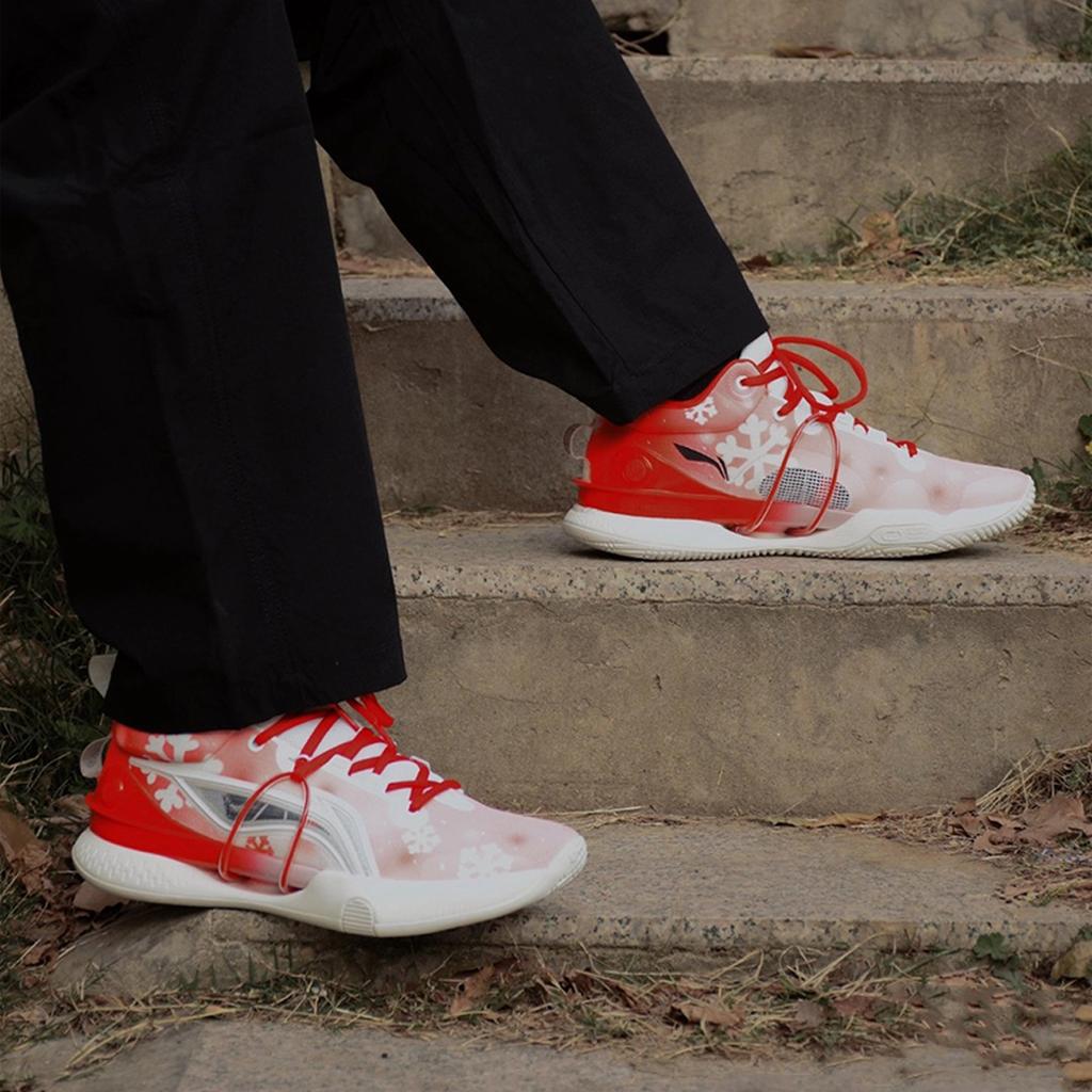 Li Ning Flash Attack 8 Premium Men Basketball Shoes White Red ABAT119-1
